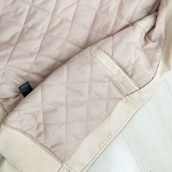 Nova Men Faux Vanilla Hooded Leather Bomber Jacket Size Large - Picture 5 of 5